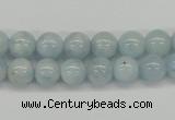 CAQ108 15.5 inches 6mm round A grade natural aquamarine beads