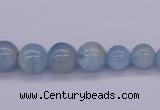 CAQ128 15.5 inches multi-size round natural aquamarine beads wholesale