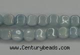 CAQ134 15.5 inches 7*7mm lantern natural aquamarine beads