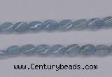 CAQ147 15.5 inches 5*7mm twisted oval natural aquamarine beads