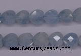 CAQ155 15.5 inches 10*10mm faceted heart natural aquamarine beads