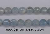 CAQ156 15.5 inches 8mm flat round natural aquamarine beads