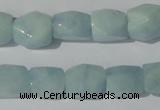 CAQ209 15.5 inches 10*14mm faceted nugget natural aquamarine beads