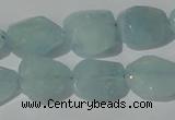 CAQ211 15.5 inches 16*18mm faceted nugget natural aquamarine beads