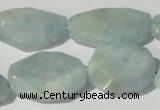 CAQ212 15.5 inches 18*25mm faceted nugget natural aquamarine beads