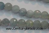 CAQ222 15 inches 6mm faceted round aquamarine beads wholesale