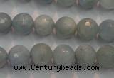 CAQ224 15 inches 10mm faceted round aquamarine beads wholesale