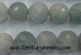 CAQ226 15 inches 14mm faceted round aquamarine beads wholesale