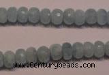 CAQ306 15.5 inches 5*8mm faceted rondelle natural aquamarine beads