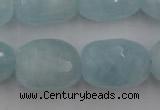 CAQ416 15.5 inches 18*25mm faceted nuggets natural aquamarine beads