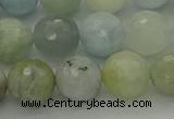 CAQ438 15.5 inches 10mm faceted round natural aquamarine beads