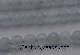 CAQ500 15.5 inches 4mm round natural aquamarine beads