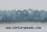 CAQ51 15.5 inches 6*12mm faceted rondelle natural aquamarine beads