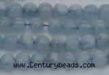 CAQ517 15.5 inches 5mm round AA grade natural aquamarine beads