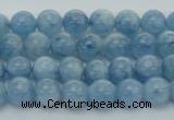 CAQ525 15.5 inches 4mm round AA+ grade natural aquamarine beads