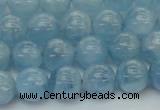 CAQ528 15.5 inches 7mm round AA+ grade natural aquamarine beads