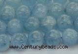 CAQ529 15.5 inches 8mm round AA+ grade natural aquamarine beads