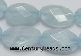 CAQ53 15.5 inches 20*25mm faceted oval natural aquamarine beads