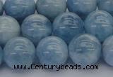 CAQ531 15.5 inches 12mm round AA+ grade natural aquamarine beads