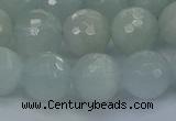 CAQ563 15.5 inches 12mm faceted round natural aquamarine beads