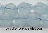 CAQ58 15.5 inches 14*16mm faceted nugget natural aquamarine beads