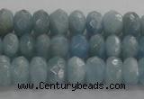 CAQ70 15.5 inches 5*7mm faceted rondelle AB grade aquamarine beads