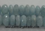 CAQ71 15.5 inches 5*9mm faceted rondelle AB grade aquamarine beads