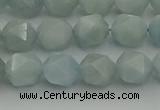 CAQ797 15.5 inches 8mm faceted nuggets aquamarine gemstone beads