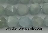 CAQ798 15.5 inches 10mm faceted nuggets aquamarine gemstone beads