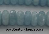 CAQ83 15.5 inches 6*11mm faceted rondelle AA grade aquamarine beads