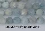 CAQ831 15.5 inches 6mm faceted nuggets aquamarine beads