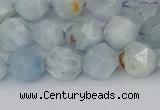 CAQ832 15.5 inches 8mm faceted nuggets aquamarine beads