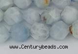 CAQ833 15.5 inches 10mm faceted nuggets aquamarine beads