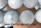 CAQ850 15.5 inches 10mm faceted round aquamarine beads wholesale