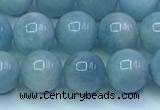 CAQ866 15.5 inches 8mm round aquamarine gemstone beads wholesale