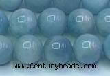 CAQ866 15.5 inches 8mm round aquamarine gemstone beads wholesale