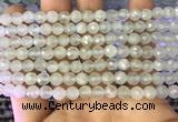 CAQ875 15.5 inches 6mm faceted round aquamarine gemstone beads