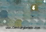 CAQ882 15.5 inches 3.5mm faceted round tiny aquamarine beads