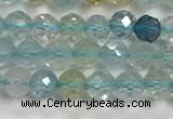 CAQ883 15.5 inches 3.5mm faceted round tiny aquamarine beads