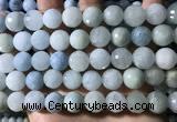 CAQ904 15.5 inches 12mm faceted round aquamarine beads