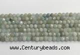 CAQ911 15.5 inches 6mm faceted round aquamarine beads wholesale