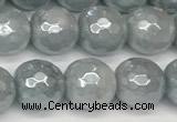 CAQ926 15 inches 8mm faceted round AB-color imitation aquamarine beads