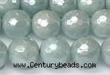 CAQ927 15 inches 8mm faceted round AB-color imitation aquamarine agate beads