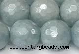 CAQ929 15 inches 12mm faceted round AB-color imitation aquamarine beads