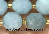 CAQ930 15 inches 9*10mm faceted aquamarine beads wholesale