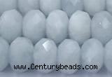 CAQ949 15 inches 6*8mm faceted rondelle aquamarine beads