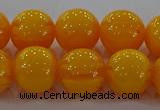 CAR404 15.5 inches 12mm round synthetic amber beads wholesale