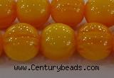 CAR405 15.5 inches 14mm round synthetic amber beads wholesale