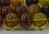 CAR505 15.5 inches 12mm - 13mm round natural amber beads wholesale