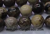 CAR53 15.5 inches 10mm round yellow artistic jasper beads